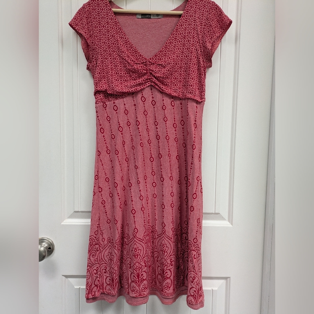Athleta Red Patterned Mini Dress